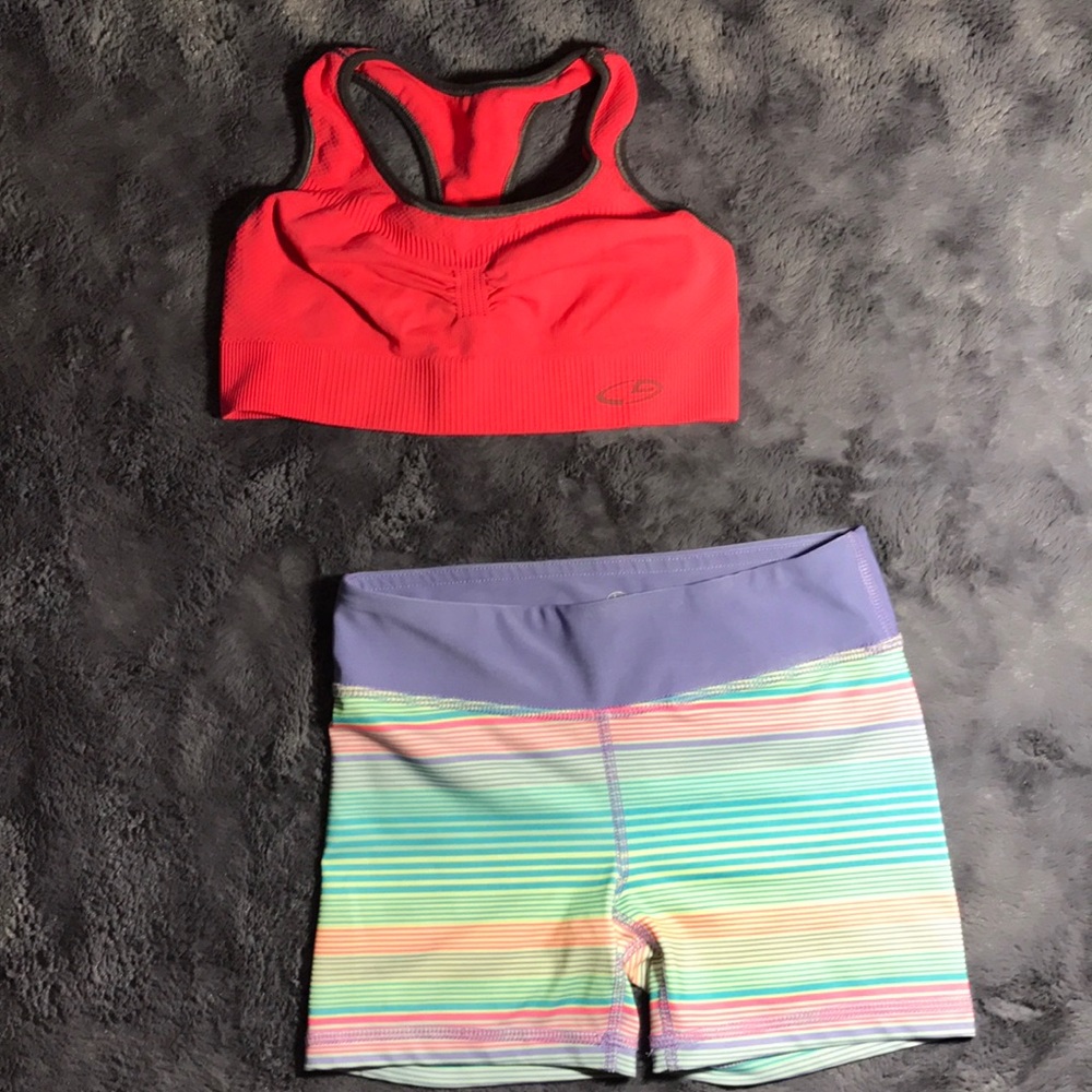 sports bra and spandex